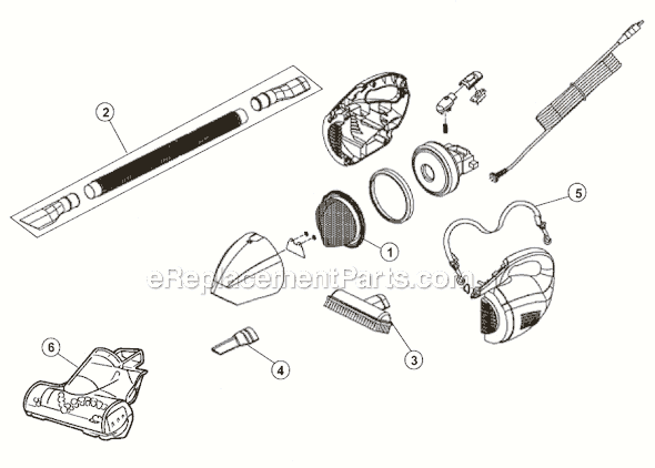 Page A Diagram and Parts List for M08200  Dirt Devil Hand Vacuum